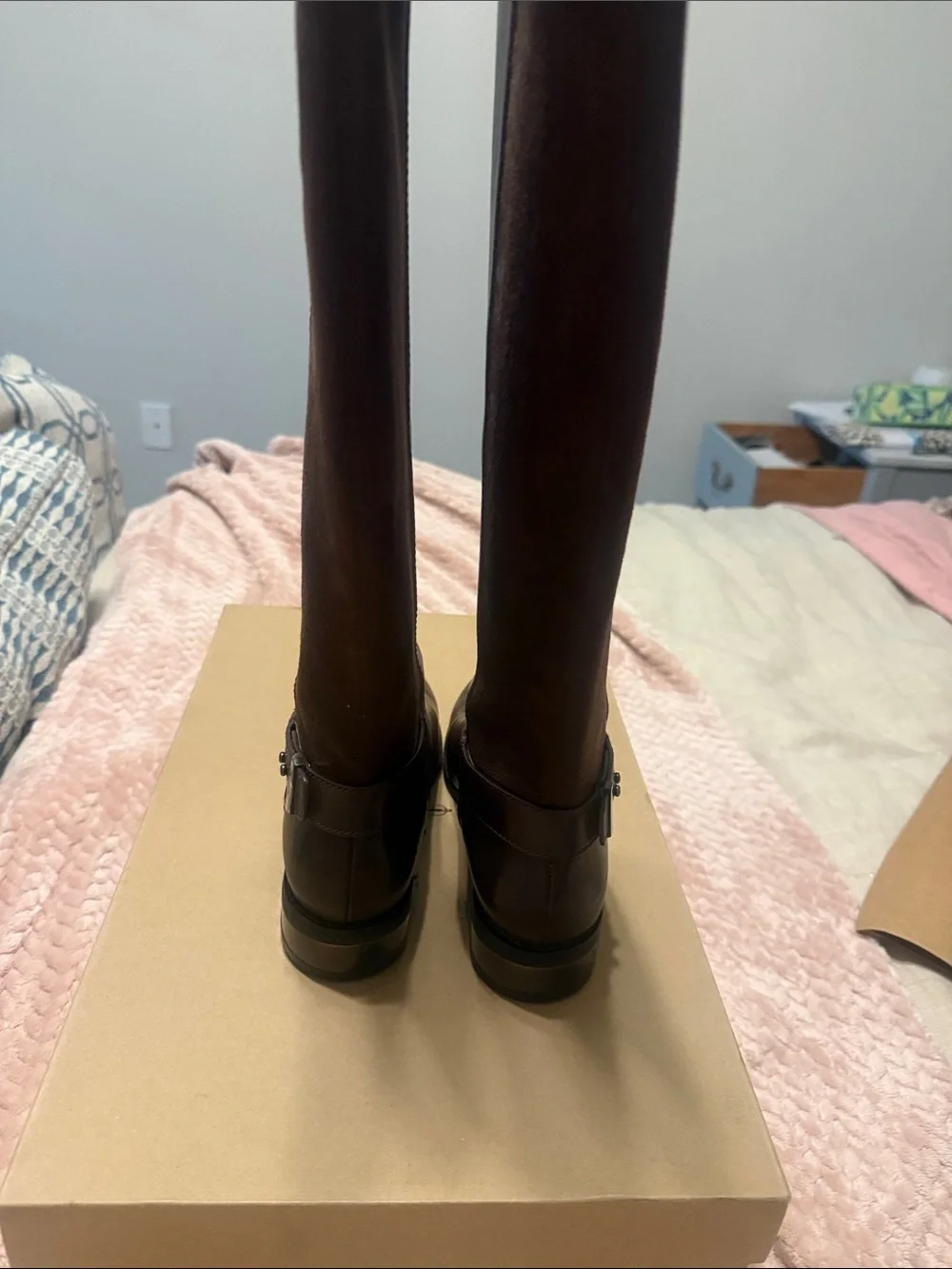 Cole Haan Dark Brown Leather Over-the-Knee Riding Boots